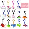 Joyfy  28 Pack Valentines Day Unicorn and Dinosaur Keychains with Cards for Kids Classroom Exchange Gifts, Party Favor - 4 of 4