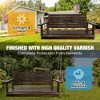 Fortune Candy 2-Person Wooden Porch Swing, Ergonomic Design, Weather-Resistant, Includes Hanging Chains for Patio, Garden, or Yard - 2 of 4