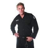 Halloween Express Men's Police Shirt Costume - Size One Size Fits Most - Black