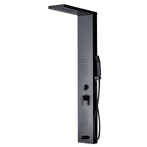 BWE 2-jet rain shower panel system with waterfall shower head and shower wand with LED light - 1 of 4