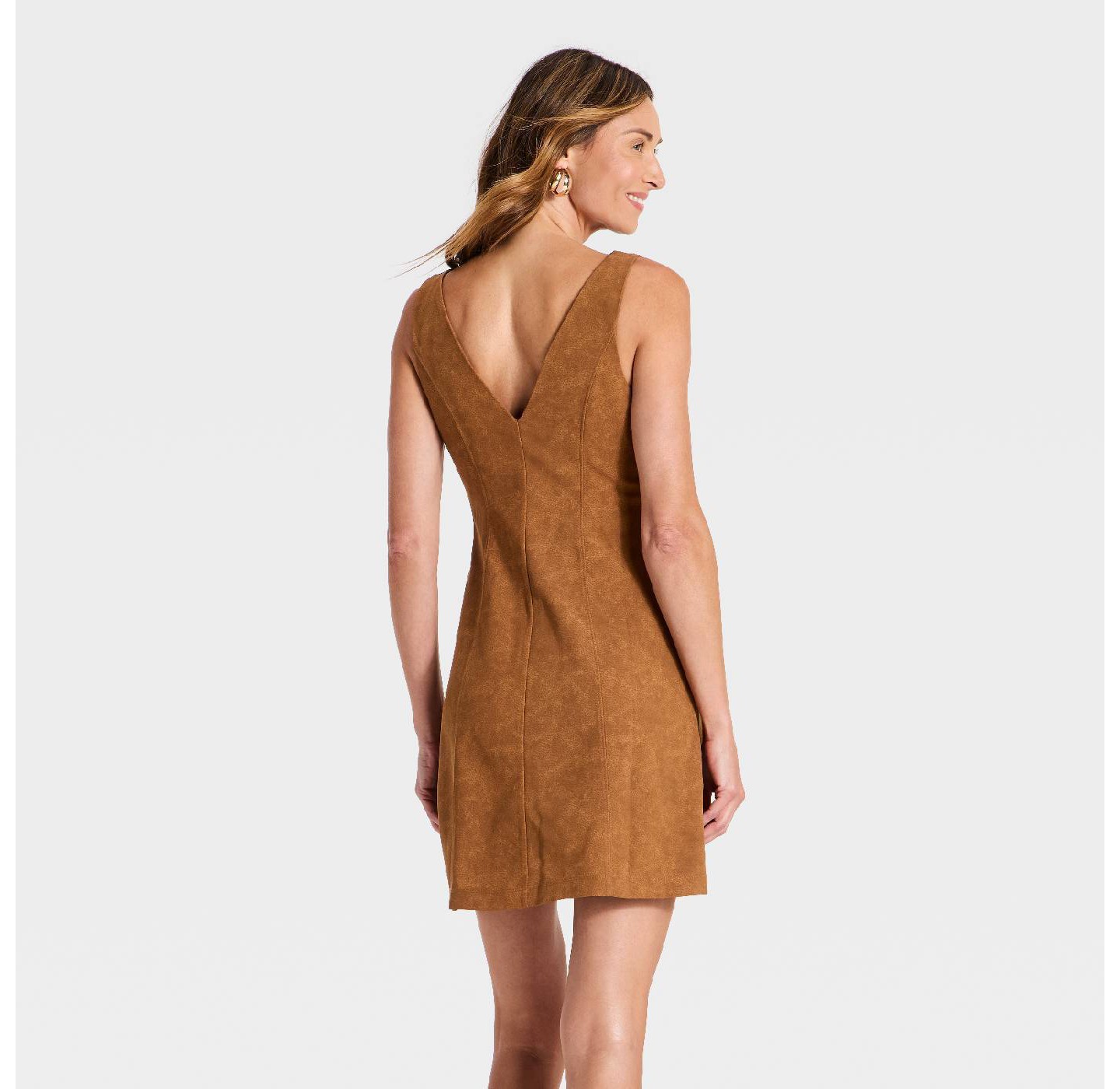 Женское платье A New Day Faux Suede Mini, цвет: Коричневый — фото 2