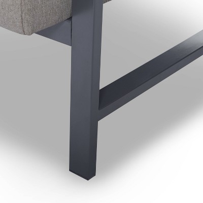 Russell Bronze Metal Frame Accent Chair in Grey