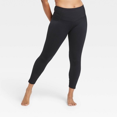 Women's High-Rise Patterned Seamless 7/8 Leggings - JoyLab™ Black S