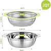 Colander Stainless Steel Microporous, 2QT Rice Strainer with Mixing Bowl, Rice Washer Bowl Set with Handle - 3 of 4