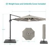 Sonkuki 11FT Round Offset Outdoor Solar LED Patio Aluminum Cantilever Umbrella w/ Base Included & Infinite Canopy Angle Adjustment - 4 of 4