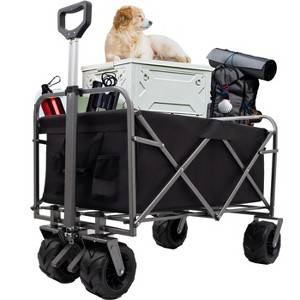 Folding Wagon, Heavy Duty Utility Beach Wagon Cart for Sand - 1 of 4