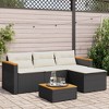 vidaXL 3 Piece Patio Sofa Set with Cushions Black Poly Rattan - 3 of 4