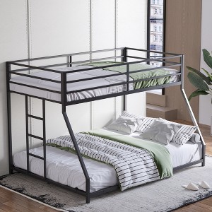 Twin Over Full Metal Bunk Bed with Removable Stairs - 1 of 4