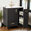 Mshliw 24" Bathroom Vanity with Sink, Solid Wood Frame, Door Shelf, Deep Drawer & 2-Tier Pull-Out Basket, Modern Freestanding Cabinet - 3 of 4
