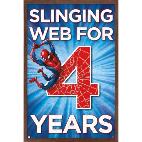 Trends International Marvel Spider-Man - Happy 4th Birthday Framed Wall Poster Prints - image 1 of 4