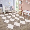 Washable Runner Rug, Modern Checkered Entryway Kitchen Rug Low Pile Soft Trellis Bathroom Carpet Front Door Mat - 4 of 4