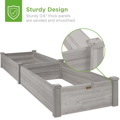 Gray Fir Wood Raised Garden Bed Planter for Outdoor Yard