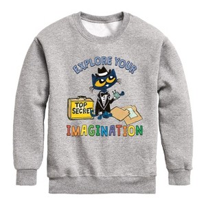Boys' - Pete The Cat - Explore Your Imagination -Toddler And Youth Crewneck Fleece Sweatshirt Graphic Long Sleeve Fleece Sweatshirt - 1 of 4
