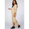 PinkBlush Beige V-Neck Ribbed Maternity Sweater Dress - 2 of 4