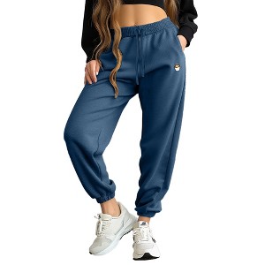 Dalix Cappuccino Embroidered Jogger Pant Soft Fleece Relaxed Fit Lounge Womens - 1 of 4