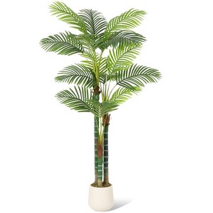 Whizmax Golden Cane Palm Trees - Large Artificial Plants with White Base for Indoor/Outdoor Decor, Living Room, Yard, or Patio - 1 of 4