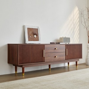 JVNOXK-Mid-Century Modern 70.9" Walnut TV Stand for 50"+ TVs, Stylish Storage Console-walnut - 1 of 4