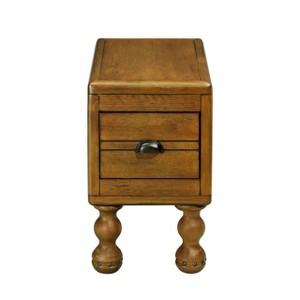 Hostack 23.6'' Vintage Rectangle Wood End Table for Small Spaces and Living Room, Antique Brown - 1 of 4