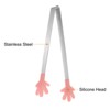 Unique Bargains Stainless Steel Silicone Tips Heart Hand Glove Shape Mini Food Tongs 3 Pcs - 4 of 4