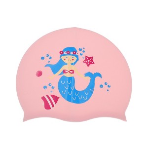 Unique Bargains Kid's Silicone Mermaid Pattern Swim Cap Light Pink 1 Pc - 1 of 4