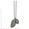 Black Bow Jewelry Marcasite Leaf Necklace in Antiqued Stainless Steel, 20 Inch - 2 of 4