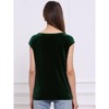 Allegra K Women's Velvet Cap Sleeve Office Casual Basic Crew Neck Blouse - 3 of 4