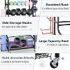 ZACHVO Rolling 3-Tier Dumbbell Rack – Yoga Mat & Kettlebell Storage w/ Hooks, Black - 4 of 4