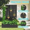 TOAOTBNBO Outdoor Planter Box with Square-Hole Trellis, Metal Raised Garden Bed for Climbing Plants, Galvanized Garden Box with Drainage Holes - 3 of 4