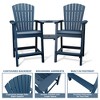 Outdoor Bar Height Adirondack Chairs with Connecting Tray, Balcony Chairs Recycled Poly Adirondack for Deck, Outdoor Tall Adirondack Chairs - 4 of 4