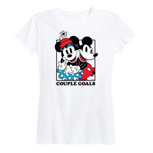 Women's - Disney - Mickey Minnie Couple Goals Short Sleeve Graphic T-Shirt - 1 of 4
