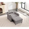 LOVMOR Single/Two Pull Out Sleeper Chair Bed, Convertible Futon Sofa Chair Bed, Sofa Couch Bed with USB Ports, Pillow, Cup Holders, Side Pockets - 3 of 4