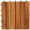 vidaxl 10 pcs Acacia Decking Tiles 11.8"x11.8" Vertical Pattern - 4 of 4