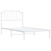 vidaXL Metal Bed Frame with Headboard White 39.4 in.x74.8 in. Twin - 4 of 4
