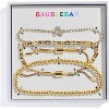 3-Piece Gold Plated Initial Bead Bracelet Set, Personalized Trendy Jewelry Gift for Women - 2 of 4