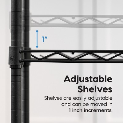 IRIS USA 3-Tier Steel Storage Rack with Removable Casters, Rolling Adjustable with Metal Shelf Cart, Silver