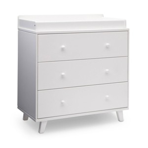 Delta Children Ava 3 Drawer Dresser with Changing Top - White - 1 of 4