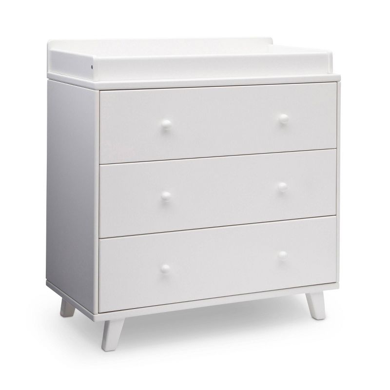 Delta Children Ava 3 Drawer Dresser with Changing Top - White, 1 of 14