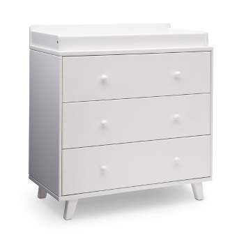 Delta Children Ava 3 Drawer Dresser with Changing Top - White