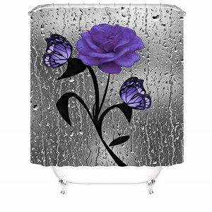 Purple Flowers And Butterflies Shower Curtains for Bathroom Waterproof Fabric Bath Curtain Durable Soft Stylish Bathroom Decor 72x72 Inch - 1 of 1