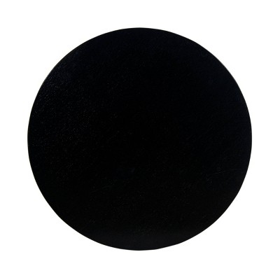 Black Round Solid Wood Accent Table with Cross Base, 22" Diameter