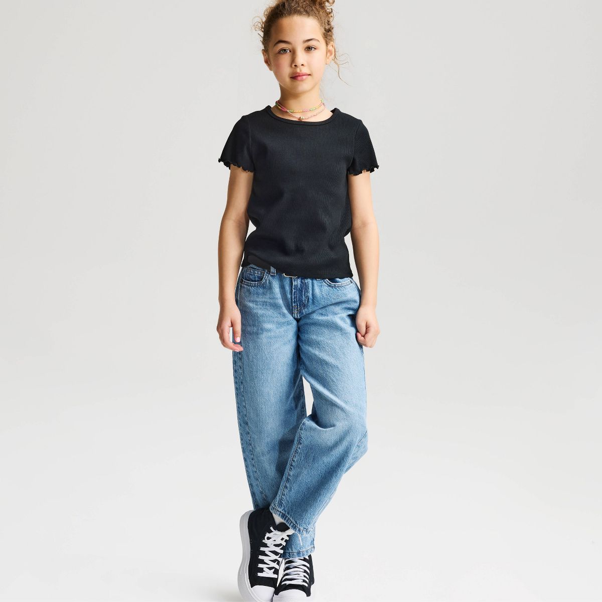 Girls' Short Sleeve Ribbed Fitted T-Shirt - Cat & Jack™ - thumbnail 4