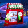 Tangkula 6.5FT Height Christmas Inflatable Santa Claus, Self-inflatable Decor w/ Cookie Shop Gingerbread Man Colorful Lights Blow up Wave Santa Claus - 2 of 4