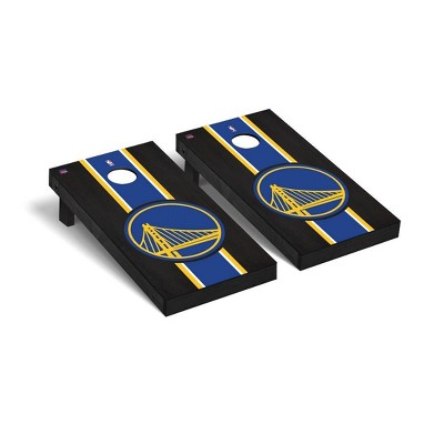 NBA Golden State Warriors Premium Cornhole Board Onyx Stained Stripe Version