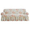 Ballad Bouquet T Cushion Sofa Slipcover Rob's Egg - Waverly Home: Wrinkle-Resistant, Indoor Furniture Protector - 3 of 4