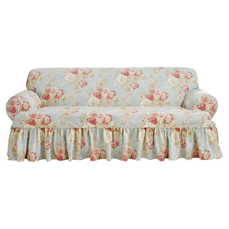 Ballad Bouquet T Cushion Sofa Slipcover Rob&#39;s Egg - Waverly Home, 3 of 5