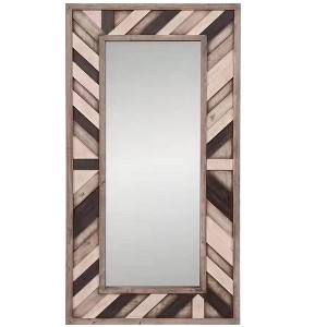 HomeRoots 71" Ivory and Gray Wood Framed Leaning Accent Mirror - 1 of 3