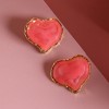 SOHI Women's Strawberry Pink Casual Stud Earrings - 2 of 4