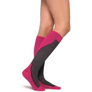 JOBST 7529061 Sport Knee High 20-30 mmHg Compression Socks, Pink/Grey, Medium - 1 of 1