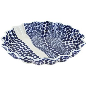 Blue Rose Polish Pottery 1331 Zaklady Scallop Quiche Dish - 1 of 1
