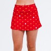 Calypsa Women's Plus Size Chlorine Resistant High Waisted Mini Swim Skirt With Shorts - 4 of 4